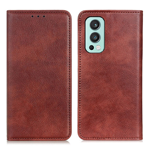 Funda de Cuero Cartera con Soporte Carcasa N01P para OnePlus Nord 2 5G Marron