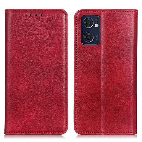 Funda de Cuero Cartera con Soporte Carcasa N01P para OnePlus Nord CE 2 5G Rojo