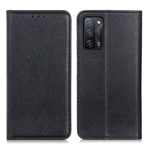 Funda de Cuero Cartera con Soporte Carcasa N01P para Oppo A53s 5G Negro