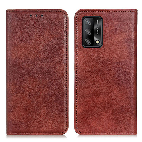 Funda de Cuero Cartera con Soporte Carcasa N01P para Oppo A74 4G Marron