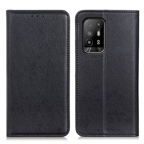 Funda de Cuero Cartera con Soporte Carcasa N01P para Oppo A94 5G Negro