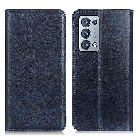 Funda de Cuero Cartera con Soporte Carcasa N01P para Oppo Reno6 Pro 5G Azul