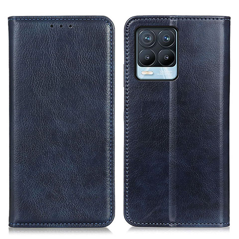 Funda de Cuero Cartera con Soporte Carcasa N01P para Realme 8 4G Azul