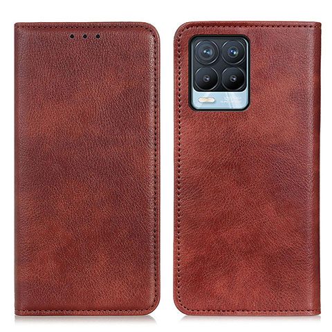 Funda de Cuero Cartera con Soporte Carcasa N01P para Realme 8 Pro Marron