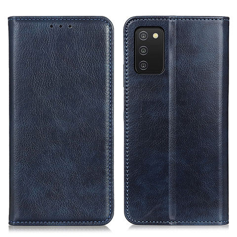 Funda de Cuero Cartera con Soporte Carcasa N01P para Samsung Galaxy A03s Azul