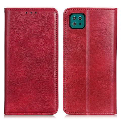 Funda de Cuero Cartera con Soporte Carcasa N01P para Samsung Galaxy A22 5G Rojo