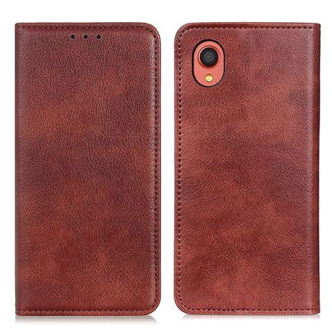 Funda de Cuero Cartera con Soporte Carcasa N01P para Samsung Galaxy A22 5G SC-56B Marron