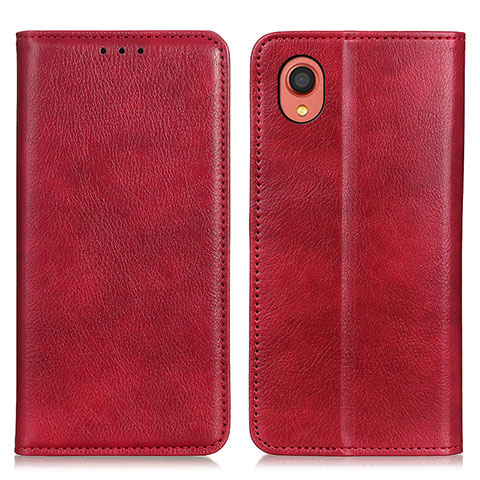 Funda de Cuero Cartera con Soporte Carcasa N01P para Samsung Galaxy A22 5G SC-56B Rojo