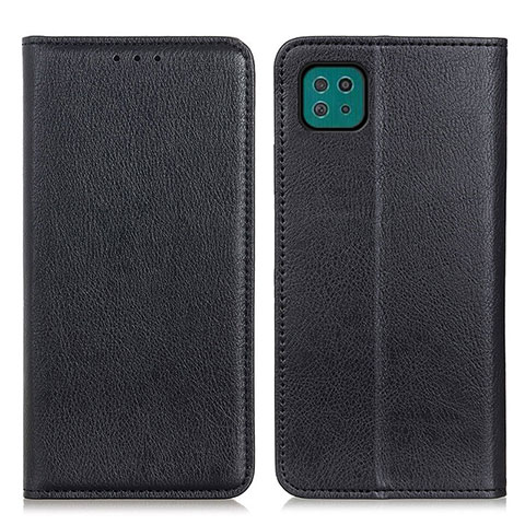 Funda de Cuero Cartera con Soporte Carcasa N01P para Samsung Galaxy A22s 5G Negro