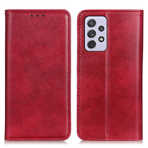 Funda de Cuero Cartera con Soporte Carcasa N01P para Samsung Galaxy A73 5G Rojo