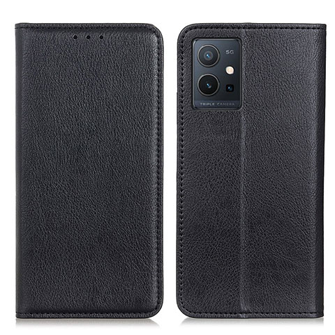 Funda de Cuero Cartera con Soporte Carcasa N01P para Vivo Y55 5G Negro