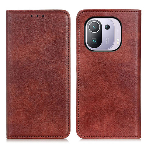 Funda de Cuero Cartera con Soporte Carcasa N01P para Xiaomi Mi 11 Pro 5G Marron