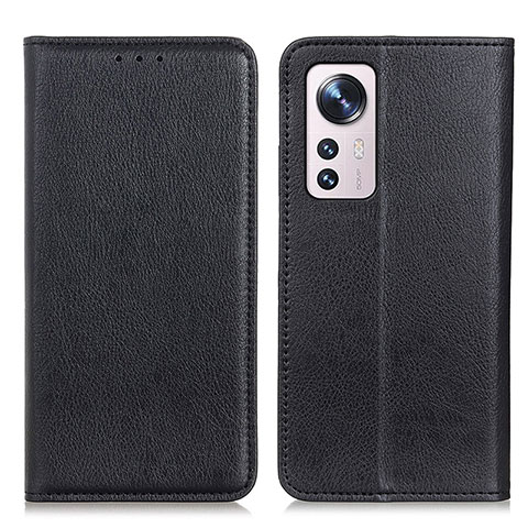 Funda de Cuero Cartera con Soporte Carcasa N01P para Xiaomi Mi 12 5G Negro