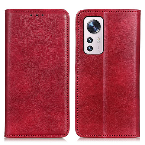 Funda de Cuero Cartera con Soporte Carcasa N01P para Xiaomi Mi 12 Pro 5G Rojo