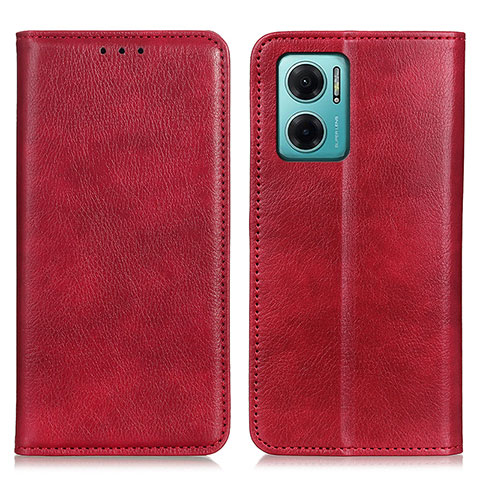 Funda de Cuero Cartera con Soporte Carcasa N01P para Xiaomi Redmi 11 Prime 5G Rojo