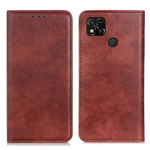 Funda de Cuero Cartera con Soporte Carcasa N01P para Xiaomi Redmi 9C NFC Marron