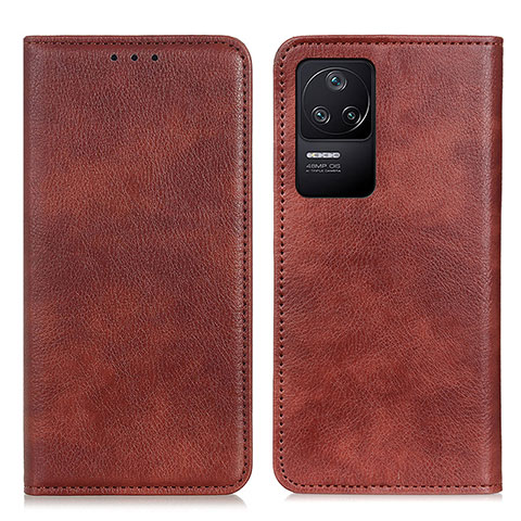 Funda de Cuero Cartera con Soporte Carcasa N01P para Xiaomi Redmi K40S 5G Marron