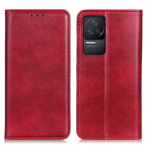 Funda de Cuero Cartera con Soporte Carcasa N01P para Xiaomi Redmi K50 Pro 5G Rojo