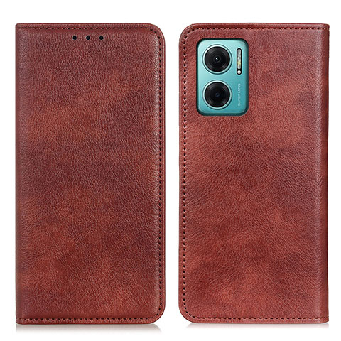 Funda de Cuero Cartera con Soporte Carcasa N01P para Xiaomi Redmi Note 11E 5G Marron