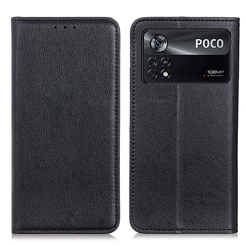 Funda de Cuero Cartera con Soporte Carcasa N01P para Xiaomi Redmi Note 11E Pro 5G Negro