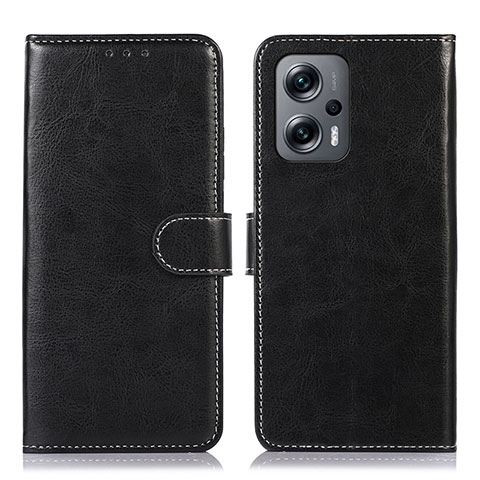 Funda de Cuero Cartera con Soporte Carcasa N01P para Xiaomi Redmi Note 12 Turbo 5G Negro