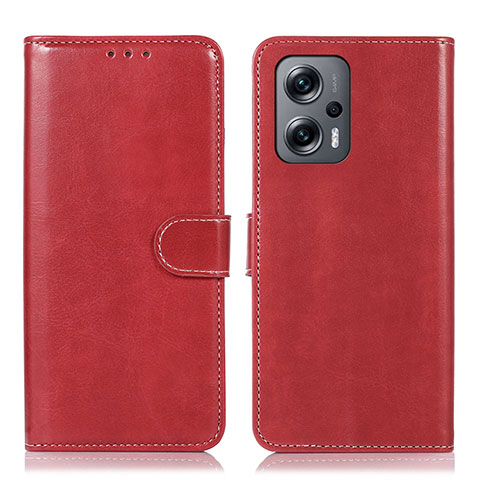 Funda de Cuero Cartera con Soporte Carcasa N01P para Xiaomi Redmi Note 12 Turbo 5G Rojo