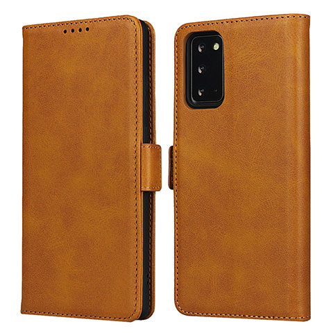 Funda de Cuero Cartera con Soporte Carcasa N02 para Samsung Galaxy Note 20 5G Marron Claro