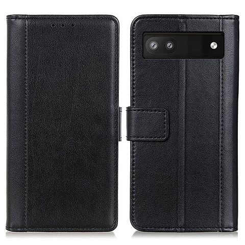 Funda de Cuero Cartera con Soporte Carcasa N02P para Google Pixel 7a 5G Negro