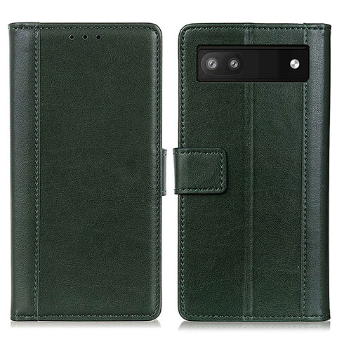 Funda de Cuero Cartera con Soporte Carcasa N02P para Google Pixel 7a 5G Verde