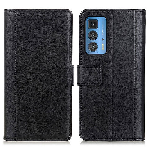 Funda de Cuero Cartera con Soporte Carcasa N02P para Motorola Moto Edge 20 Pro 5G Negro