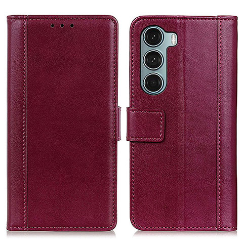 Funda de Cuero Cartera con Soporte Carcasa N02P para Motorola Moto Edge S30 5G Rojo