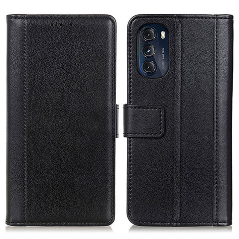 Funda de Cuero Cartera con Soporte Carcasa N02P para Motorola Moto G 5G (2022) Negro