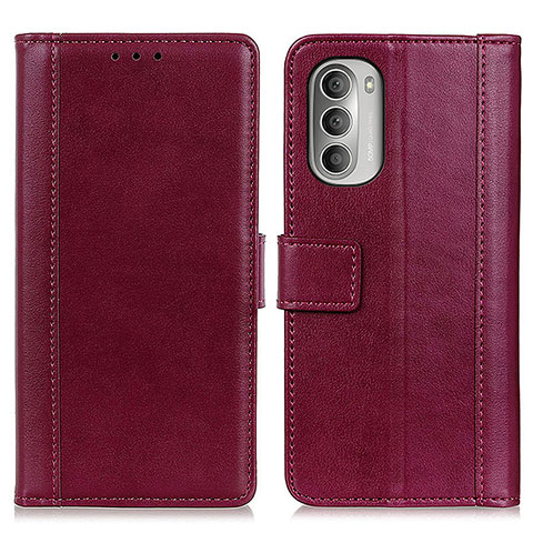 Funda de Cuero Cartera con Soporte Carcasa N02P para Motorola Moto G Stylus (2022) 4G Rojo