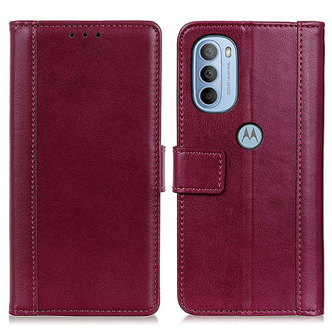 Funda de Cuero Cartera con Soporte Carcasa N02P para Motorola Moto G31 Rojo