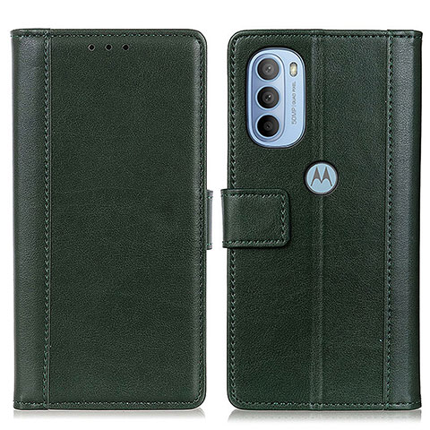 Funda de Cuero Cartera con Soporte Carcasa N02P para Motorola Moto G31 Verde