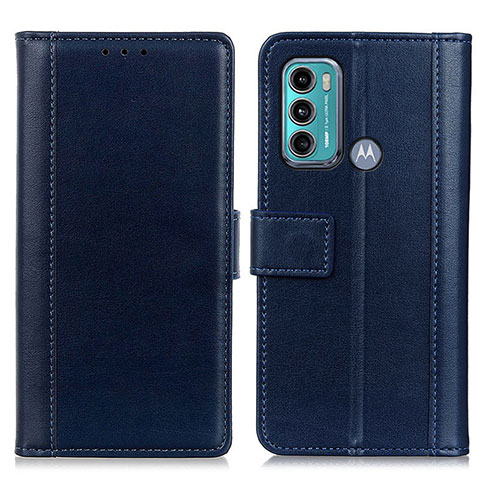 Funda de Cuero Cartera con Soporte Carcasa N02P para Motorola Moto G40 Fusion Azul