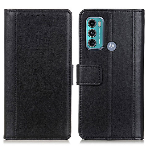 Funda de Cuero Cartera con Soporte Carcasa N02P para Motorola Moto G40 Fusion Negro