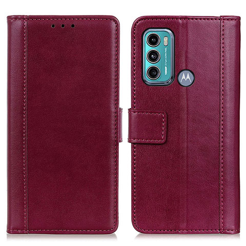 Funda de Cuero Cartera con Soporte Carcasa N02P para Motorola Moto G40 Fusion Rojo