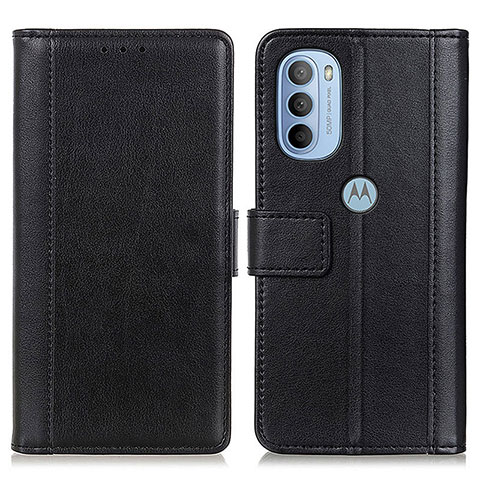 Funda de Cuero Cartera con Soporte Carcasa N02P para Motorola Moto G41 Negro