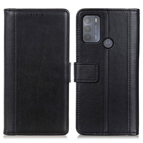 Funda de Cuero Cartera con Soporte Carcasa N02P para Motorola Moto G50 Negro