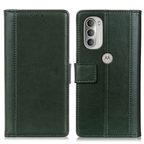 Funda de Cuero Cartera con Soporte Carcasa N02P para Motorola Moto G51 5G Verde