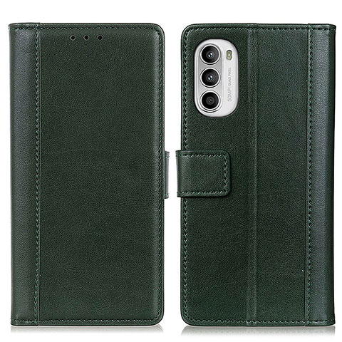 Funda de Cuero Cartera con Soporte Carcasa N02P para Motorola MOTO G52 Verde