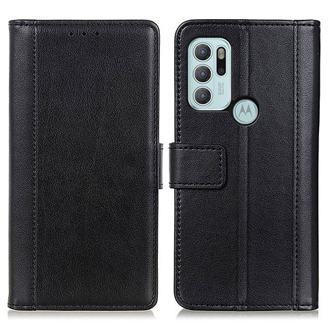 Funda de Cuero Cartera con Soporte Carcasa N02P para Motorola Moto G60s Negro