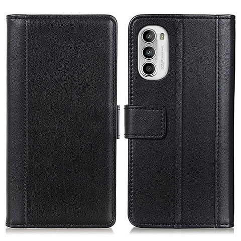 Funda de Cuero Cartera con Soporte Carcasa N02P para Motorola Moto G71s 5G Negro