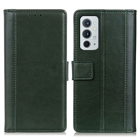 Funda de Cuero Cartera con Soporte Carcasa N02P para OnePlus 9RT 5G Verde