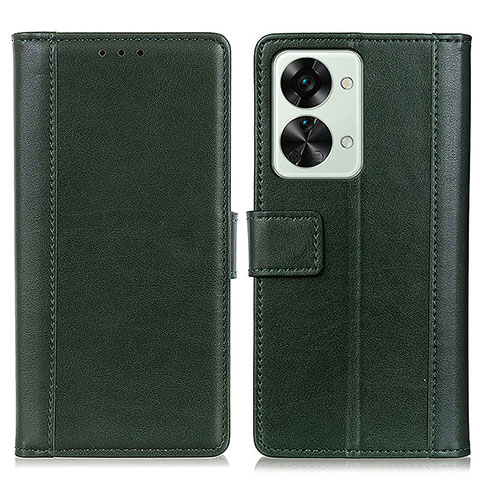 Funda de Cuero Cartera con Soporte Carcasa N02P para OnePlus Nord 2T 5G Verde