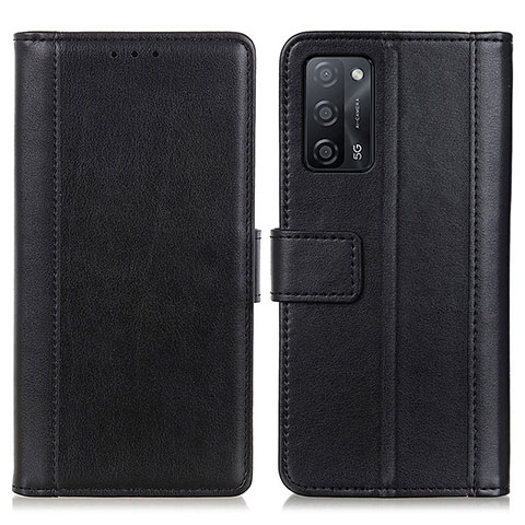 Funda de Cuero Cartera con Soporte Carcasa N02P para Oppo A53s 5G Negro