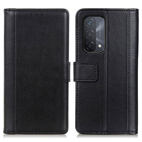 Funda de Cuero Cartera con Soporte Carcasa N02P para Oppo A74 5G Negro