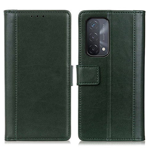 Funda de Cuero Cartera con Soporte Carcasa N02P para Oppo A74 5G Verde