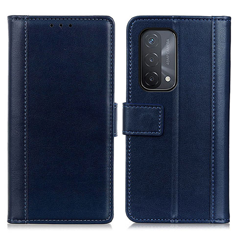 Funda de Cuero Cartera con Soporte Carcasa N02P para Oppo A93 5G Azul